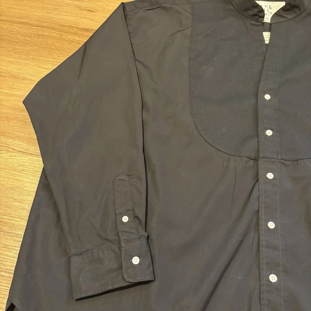 Frank & Eileen Womens XL Oversized Victoria Tuxedo Button Up Shirt Black Top - Picture 4 of 15